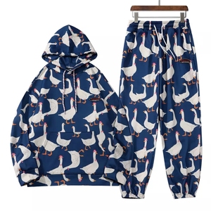 Ensemble sweat-shirt et pantalon de survêtement unisexe en polyester avec impression graphique personnalisée par sublimation, motif Paisley 3D imprimé sur toute la surface - Product Image 1