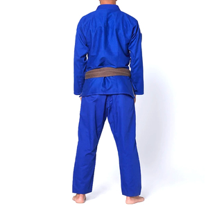 2026 Summer Karate Uniform <b>Blue</b> V-Neck Stretch Durable Breathable Long Sleeve Ribbed Poly Cotton OEM Sportswear Pakistan - Product Image 2