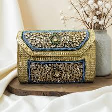 Bolso de Mano Bordado con Mosaico Kundan Hecho a Mano para Mujer, Accesorios de Moda Étnica, Trabajo con Piedras y Cierre de Marco Metálico - Product Image 5