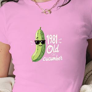 Retro 1981 Old pepino moda mujer Camiseta corta - Product Image 2