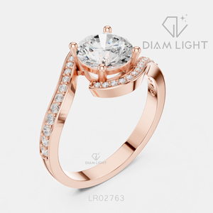 Bague de fiançailles en or blanc 14 carats avec diamant de laboratoire rond de 1,23 carat, certifiée IGI, bijoux fins pour femmes, cadeau - Product Image 4