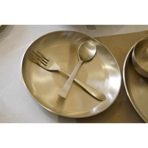 Heavy <b>Gauge</b> Kansa Bronze Dinner Set with Bowls Glass and Spoon for Long Lasting Use - Product Image 1