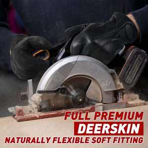 Guantes de Piel de Ciervo Negra con Capa Térmica - Product Image 3