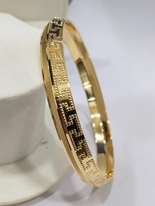 Bracelet en or véritable 22 carats de luxe pour femmes, design italien bicolore, bracelet en or massif, polissage brillant, cadeau de mariage certifié classique - Product Image 2