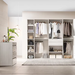 Armoire de chambre à coucher moderne de luxe sur mesure JY Project, en bois, design ouvert, blanc, avec tiroirs pour dressing - Product Image 2