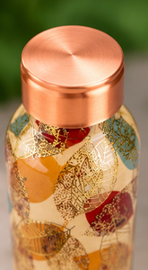 Botella de Agua de Cobre con Diseño de Hojas Bohemias, Portátil para Viajes - Product Image 4