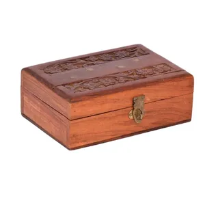 Boîte de rangement moderne en bois sculpté, écologique, pour bijoux et outils, pour hommes et femmes, par UNIVERSAL OVERSEAS, modèle UO-WJB-0030 - Product Image 6
