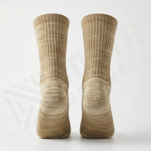 Crew <b>Socks</b> Striped Beige Knitted Breathable Standard <b>Thickness</b> Adult Daily Life Regular Style - Product Image 2