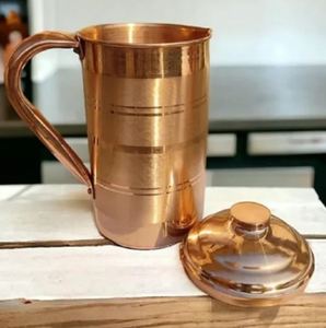 Ensemble de carafes en cuivre pour une esthétique créative des arrangements culinaires, service d'eau, ensemble métallique avec verres, durable, réutilisable, cuisine, salle à manger - Product Image 5