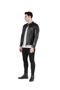 Chaqueta de Cuero Genuino para Hombre, Diseño con Parches en los Hombros, Estilo Universitario Transpirable, Logotipo Personalizado, Patrón Clásico, Primavera Invierno - Product Image 4