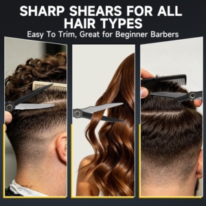 Ciseaux de coiffure professionnels Harbor Industry, noirs, pour effiler les cheveux, ciseaux texturisants pour barbier, en acier inoxydable, outil de toilettage pour salon - Product Image 6