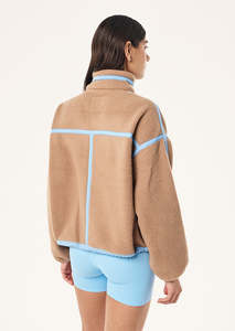 Veste Sherpa Beige pour Femme, Hiver Chaud, Polaire, Coupe Ample, Décontractée, Entièrement Zippée, Vêtement d'extérieur Tendance, Personnalisable OEM, Vente en Gros - Product Image 2