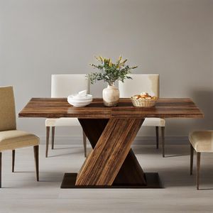 55-Inch <b>Rustic</b> Brown Rectangle Farmhouse <b>Dining</b> <b>Table</b> <b>Wooden</b> Dinner <b>Table</b> for 4 for Kitchen & <b>Dining</b> Room - Product Image 4