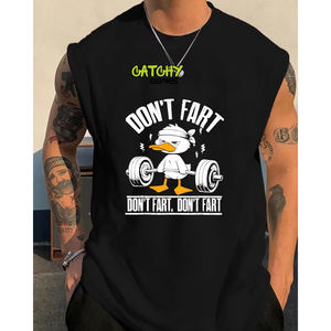 Débardeurs pour hommes Catchy Gears, tendance estivale, décontractés, 100% coton biologique, séchage rapide et respirant, coupe musclée, vêtements de fitness - Product Image 1