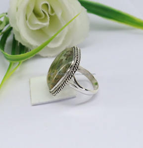 Bague de jaspe de forêt tropicale faite à la main en argent 925 pour bague de méditation de fiançailles avec des pierres précieuses en argent bijoux de forêt tropicale Rhyolite - Product Image 3