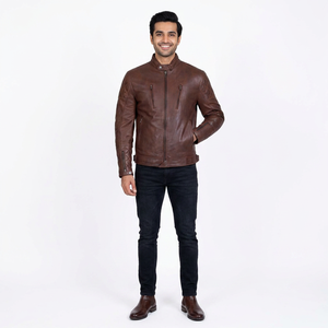 Casual Breathable Vintage <b>Leather</b> Blazer <b>Jacket</b> for Men Office Evening Wear - Product Image 1