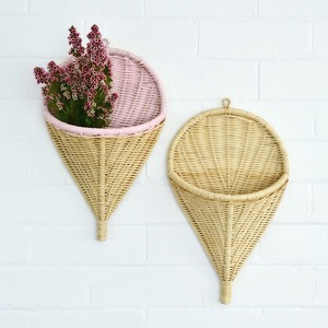 Handmade rattan <b>wall</b> <b>basket</b> organiser for flowers & home accessories lowest cost <b>storage</b> <b>baskets</b> - Product Image 2