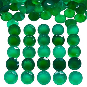 Pierre précieuse en onyx vert naturel, taille ronde facettée, 8 mm, pierres d'onyx vertes en vrac, lot, prix de gros, en vrac, pour la fabrication de bijoux - Product Image 4