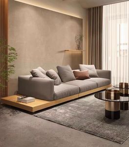 Modern Minimalist Wooden Base <b>Sofa</b> Luxury Living Room Hotel Villa Furniture - Product Image 1