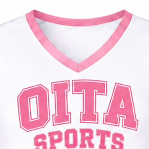 Haut d'uniforme de cheerleading rose sans manches, col en V, pour compétition de danse d'équipe, entraînement athlétique, tenue de sport - Product Image 3