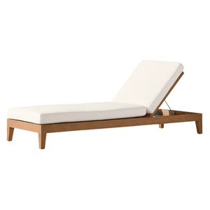 Chaise longue d'extérieur haut de gamme en teck massif, dossier réglable confortable, pour parc, bord de piscine, mobilier d'hôtel moderne et minimaliste, écologique - Product Image 1