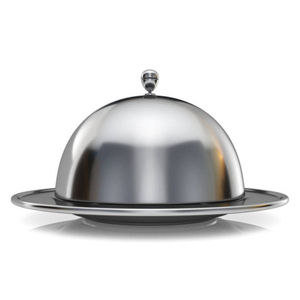 Cubierta de comida redonda de acero inoxidable tipo cloche, en oferta, para mesa de cocina, catering y servicio de platos con tapa. - Product Image 2