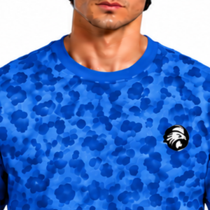 Royal Blue <b>Leopard</b> <b>Print</b> T <b>Shirt</b> Unisex Short Sleeve Crew Neck Fashion Printed Tee Custom Casual Sports Training Streetwear Top - Product Image 3