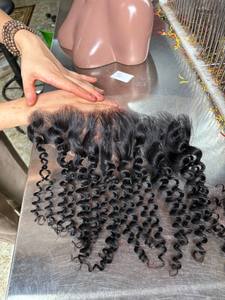 Black Natural <b>Curly</b> <b>Bundles</b> With Closure Vietnamese Human Hair Human Extensions <b>Bundles</b> Ready to Ship - Product Image 2