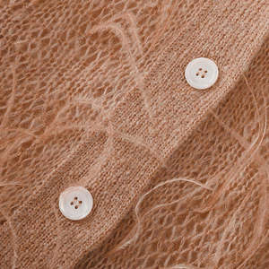 VIBE SEWN Cardigan en tricot extensible pour femme, col rond, manches longues, décontracté, pour le travail et le quotidien, polyester/coton, hiver, uni, élégant - Product Image 6