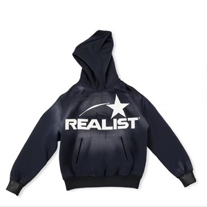 Sudadera con Capucha Negra Personalizada Reakyst, Ropa Urbana para Hombre, Diseño con Estampado Digital, Corte Holgado, 100% Algodón Jersey, Transpirable, Otoño - Product Image 2