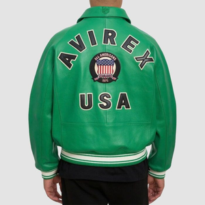 Chaqueta de Cuero AVIREX para Hombre, Venta al Por Mayor, Alta Calidad, 2025, Chaqueta de Cuero Auténtico Avirex Más Vendida - Product Image 5