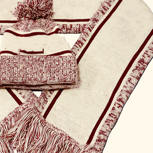 Conjunto de Bufanda Larga y Gorro de Invierno de Acrílico Delta Sigma Theta, Tejido a Mano, Artesanía Sostenible del Noreste de la India - Product Image 6