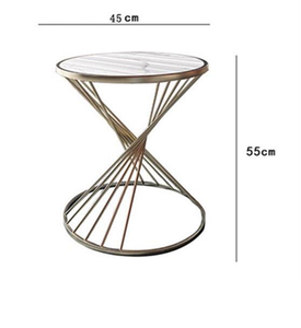 Living Room <b>Side</b> <b>Table</b> Metal <b>Storage</b> Sofa Corner <b>Table</b> Marble Tabletop Round Coffee <b>Table</b> Home Furniture - Product Image 3