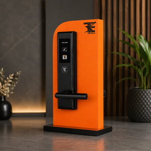 Serrure de porte intelligente en acier inoxydable noir TES 705SSB pour portes en bois, clé électronique RFID, clé mobile pour l'accès - Product Image 1