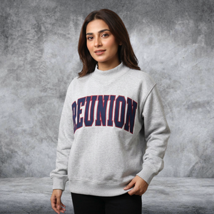 Sweat-shirt à capuche épais délavé style vintage personnalisé REUNION avec broderie appliquée de lettres, coupe oversize, streetwear d'hiver, OEM - Product Image 3
