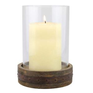 Metal & Wood Antique Brass <b>Taper</b> <b>Candle</b> Holders - Product Image 5