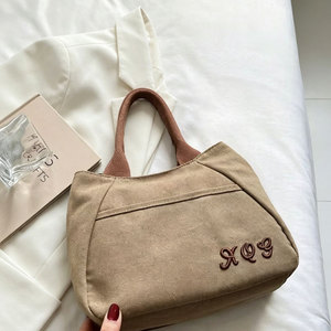 Wholesale Niche <b>Canvas</b> <b>Tote</b> Bag For Women Lightweight Simple Retro <b>Canvas</b> Shopping Bag For Women - Product Image 6