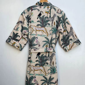 Bata Kimono Unisex de Algodón con Tejido Waffle para Spa, Baño y Descanso - Product Image 1