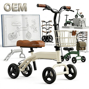 Andador de rodilla de aleación de aluminio personalizado OEM de Taiwán, con marco plegable, plataforma acolchada para la rodilla y cesta de alambre, ayudas para la vida diaria - Product Image 1