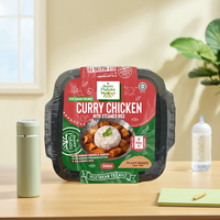 Végétarien à base de plantes curry épicé poulet marmite emballée sous vide auto-chauffante prêt-à-manger vapeur riz repas goût sucré cuit