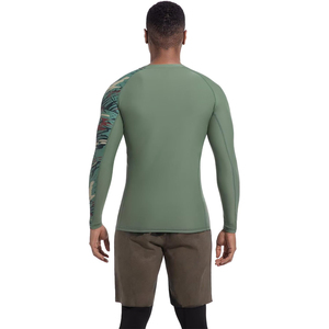 <b>Men</b> Sleeveless Rash Guard Green Camo Print Sublimation Quick Dry Polyester <b>Compression</b> <b>Shirt</b> UPF50+ 120g - Product Image 6