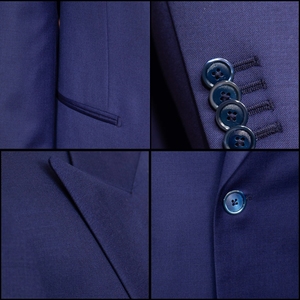 Men's Ink Blue Modernico <b>Suit</b> - Superfine 150s Wool Peak Lapel Sartorial <b>Suit</b> High-Volume Bespoke & Ready-to-Wear - Product Image 2