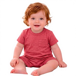 ชุดรอมเปอร์เด็กอ่อน แขนสั้น ผ้าฝ้าย 100% ปรับแต่งได้ ใส่ได้ทั้งเด็กชายและเด็กหญิง เนื้อผ้านุ่ม ระบายอากาศดี ไม่ยับ ติดกระดุมแป๊ก สำหรับเด็กแรกเกิด ใส่ได้ทุกวัน - Product Image 1