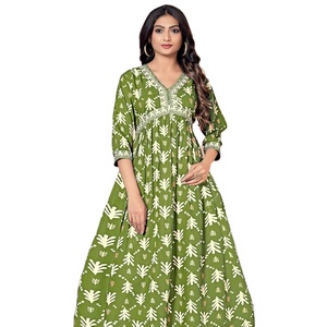 Heavy Rayon Print Embroidery Sequence Work <b>Kurti</b> - Product Image 4