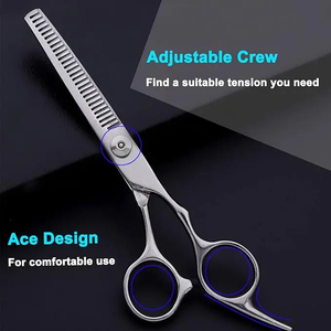 Ciseaux de barbier professionnels de qualité supérieure, en acier, à lame tranchante, avec pointe en céramique, pour salon de beauté et usage domestique, ciseaux à effiler - Product Image 5