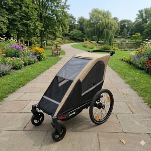 TC-2024T Easy Folding Lightweight Design Twin Baby Bike <b>Trailer</b> 3 in 1 Jogger <b>Trailer</b> for Convenient Outdoor Adventures - Product Image 4