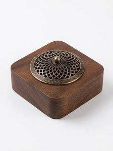 Brûleur d'encens en bois, diffuseur d'aromathérapie en laiton, porte-encens Feng Shui, désodorisant de bureau - Product Image 2