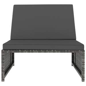 Juego de 2 Sillas Reclinables de Ratán Sintético Gris con Mesa, Muebles de Jardín para Exteriores - Product Image 6