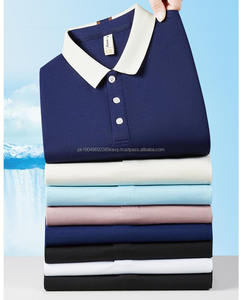 Polo d'été pour homme en soie glacée, décontracté et professionnel, à manches courtes, polyvalent, respirant, col rabattu, blocs de couleur - Product Image 6