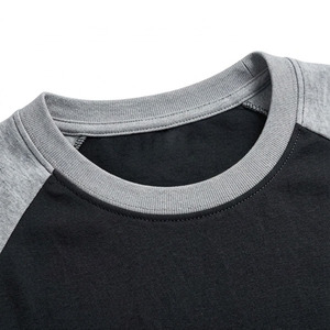 Two Tone Contrast Sleeve High Quality 100% Cotton Custom <b>Design</b> Breathable Quick-Dry Workout Top With Custom Logo - Product Image 3